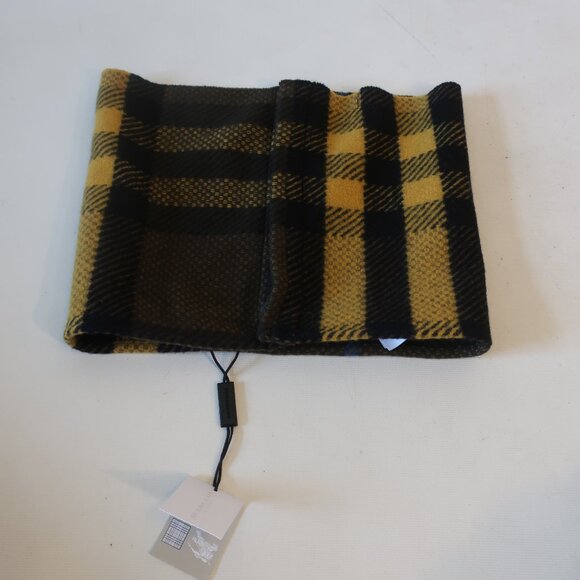 NWT Womens Burberry London Khaki Green Merino Wool Cashmere Plaid Neck Warmer OS - Picture 2 of 9